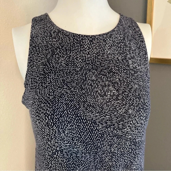 Athleta Santorini Thera Dress Navy Blue White Printed Sleeveless Casual Size Med - Picture 3 of 11